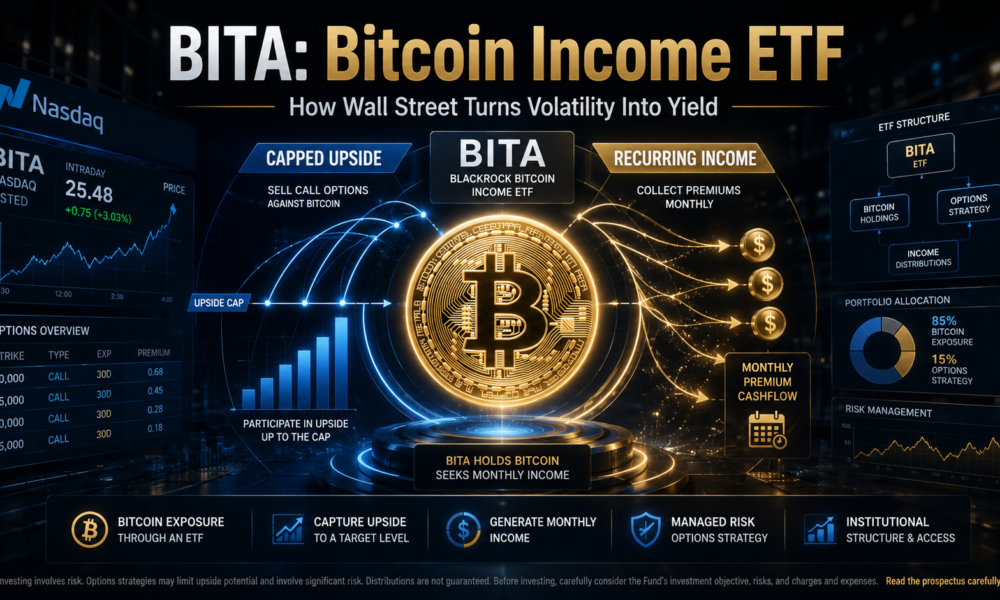 BlackRock’s BITA Bitcoin ETF Shows Wall Street Is Repackaging Bitcoin for Income Investors