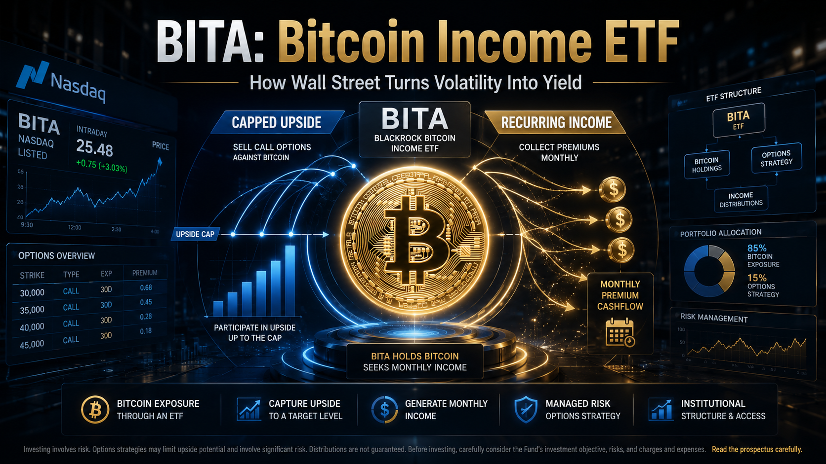 BlackRock’s BITA Bitcoin ETF Shows Wall Street Is Repackaging Bitcoin for Income Investors