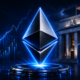 Editorial featured image showing the Ethereum logo against a premium dark navy financial background with subtle market data visuals, representing Ethereum's rally after softer U.S. inflation reduced interest rate concerns.