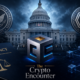 U.S. Capitol with SEC and CFTC symbols representing the CLARITY Act debate over crypto regulation as Congress considers new digital asset market rules.