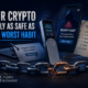Hardware wallet, phishing alert, exposed recovery phrase, and broken chain illustrating how poor habits weaken crypto safety.