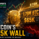 Bitcoin trapped between $60,000 downside risk and $70,000 upside bets as a 1.79 million BTC cost-basis cluster creates resistance near $65,000.