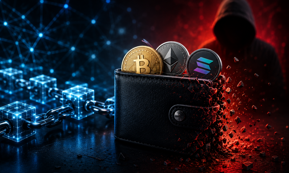 Cracked Crypto Wallet in Cyber Shadows