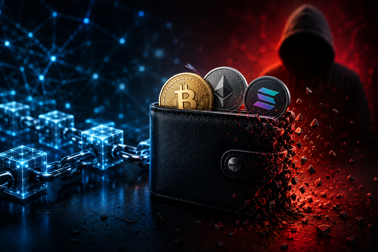 Cracked Crypto Wallet in Cyber Shadows