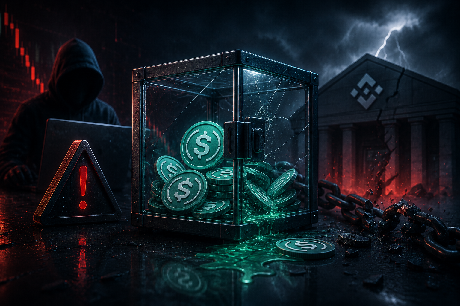 Image showing Cracked Stablecoin Vault in the Storm