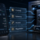 Exchange token risk illustrated with a crypto exchange balance, custody, solvency, access, regulation, and secure cold storage.