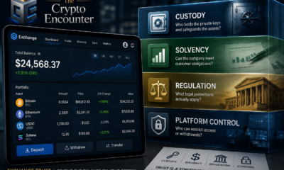 Exchange trust infographic showing crypto custody, solvency, regulation, platform control, and user access risks on a centralized exchange.