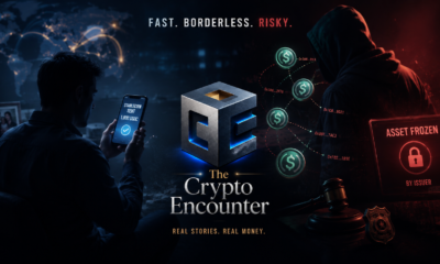 Why criminals like stablecoins featured image showing a user sending USDC, blockchain transactions, criminal activity, and an issuer asset freeze.
