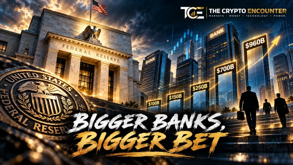 Federal Reserve bank oversight thresholds illustrated with regional banks, capital requirements, merger activity and financial stability risks