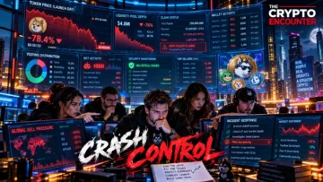 Meme coin project team managing a launch-day crisis as token price volatility, liquidity, smart contracts, bot activity, vesting, security alerts and community communications converge.